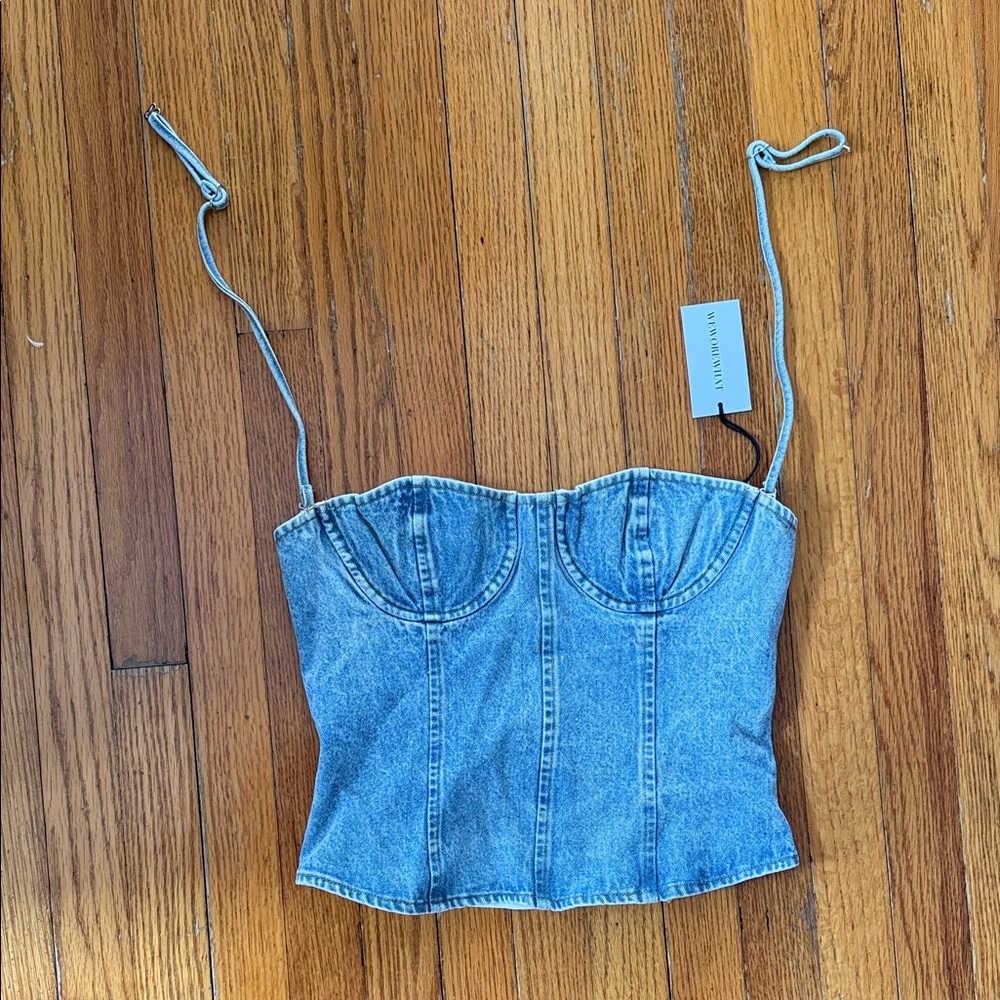 WeWoreWhat Blue Denim Top